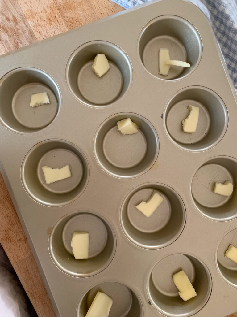 Butter in muffin tin