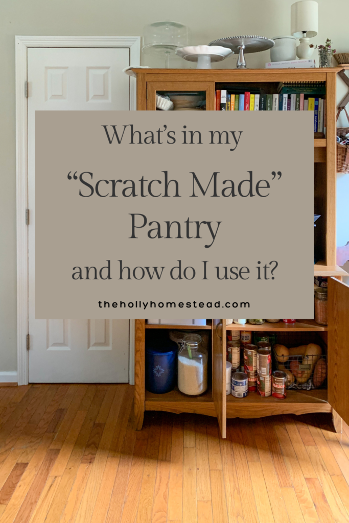 pantry hutch with cans and squash